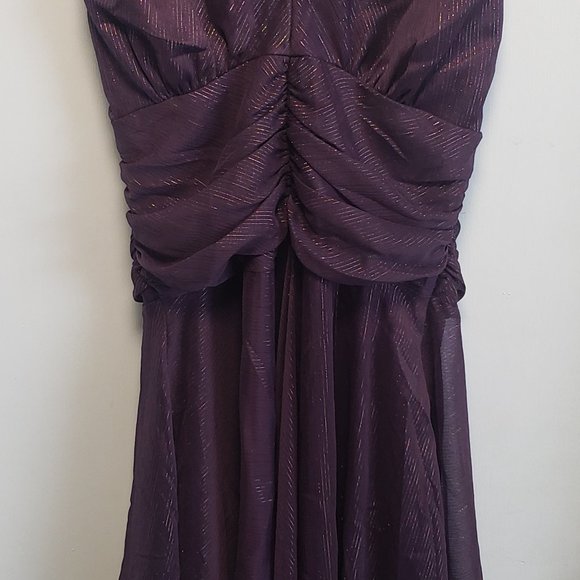 Ariella Dresses & Skirts - WOMENS ARIELLA PURPLE W/ METALLIC PIN STRIPES COCKTAIL DRESS SIZE LARGE